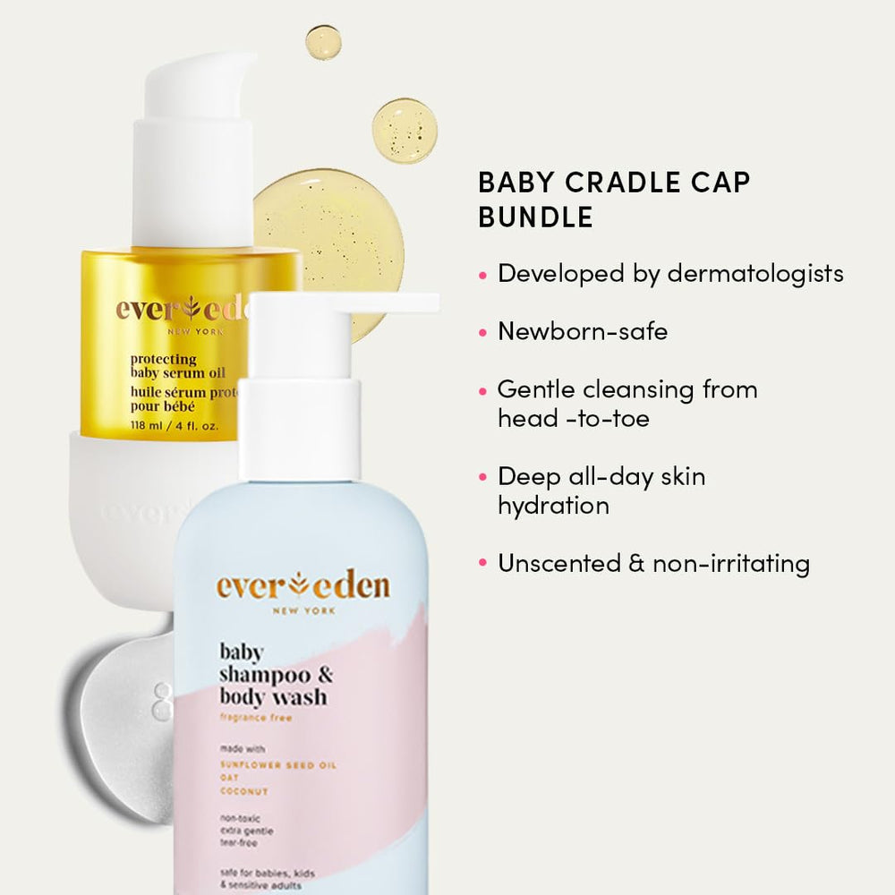 Evereden Protecting Baby Serum Oil bottle highlighting head-to-toe hydration