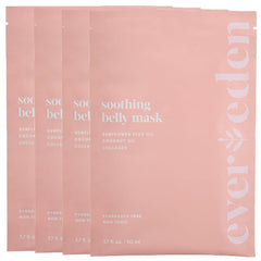 Evereden Soothing Belly Mask packaging highlights clean, vegan formula for pregnancy skin.