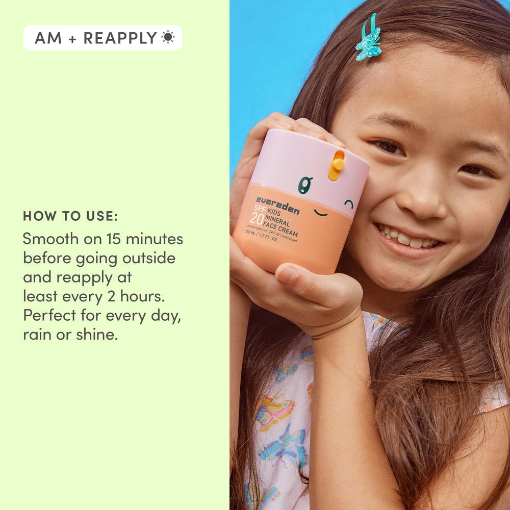 Evereden SPF 20 packaging label emphasizing sun protection