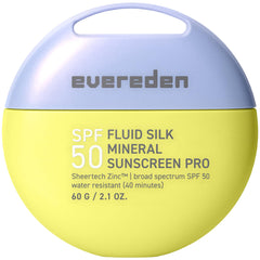 Evereden SPF50 Fluid Silk Mineral Kids Sunscreen close-up swatch showing sheer mineral protection.