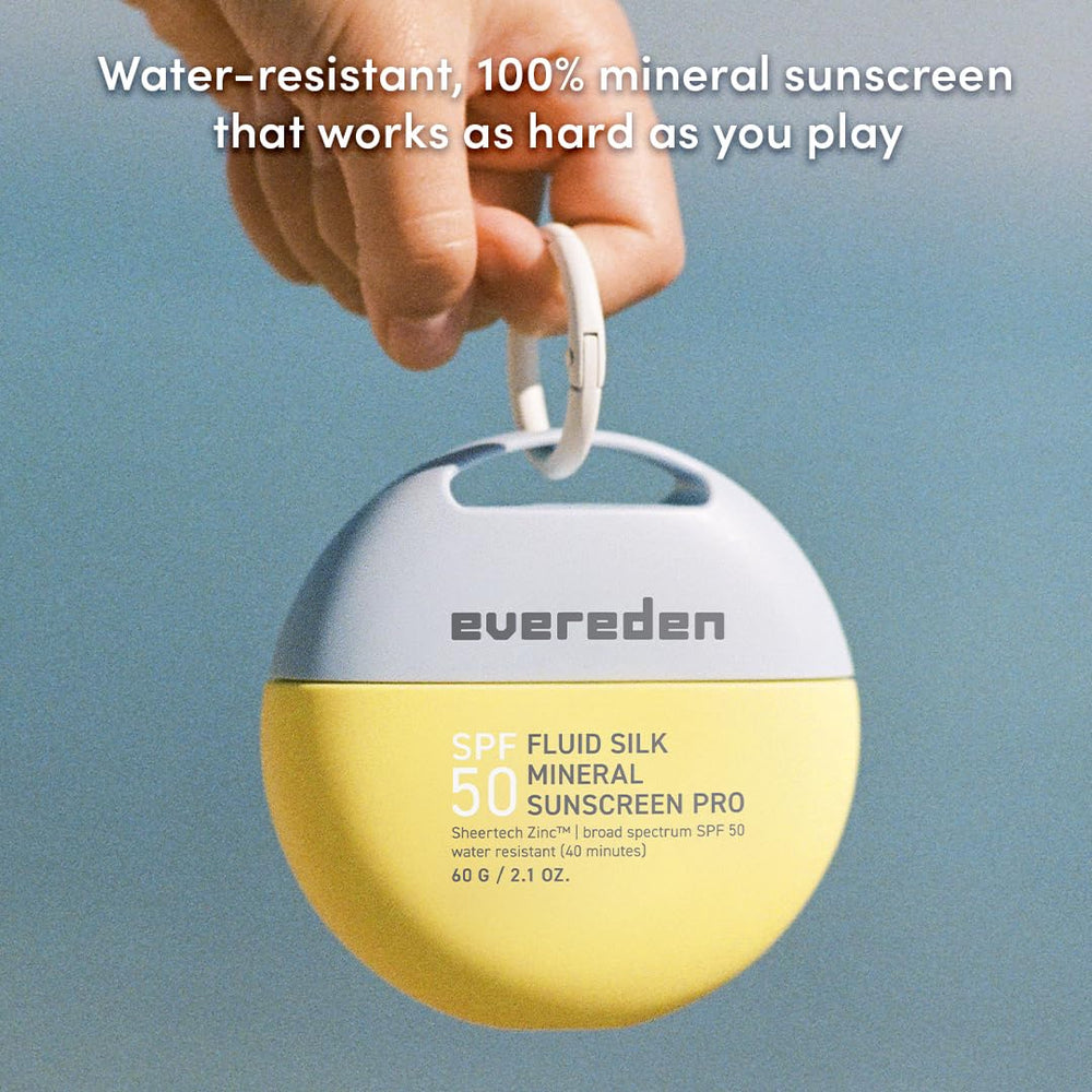 Evereden SPF50 Fluid Silk Mineral Kids Sunscreen cooling effect for hot skin.