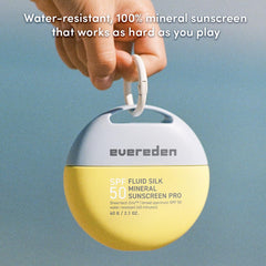 Evereden SPF50 Fluid Silk Mineral Kids Sunscreen cooling effect for hot skin.