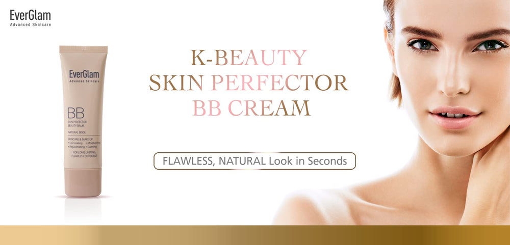 EverGlam BB cream light medium swatches show natural color adapt and seamless blend.