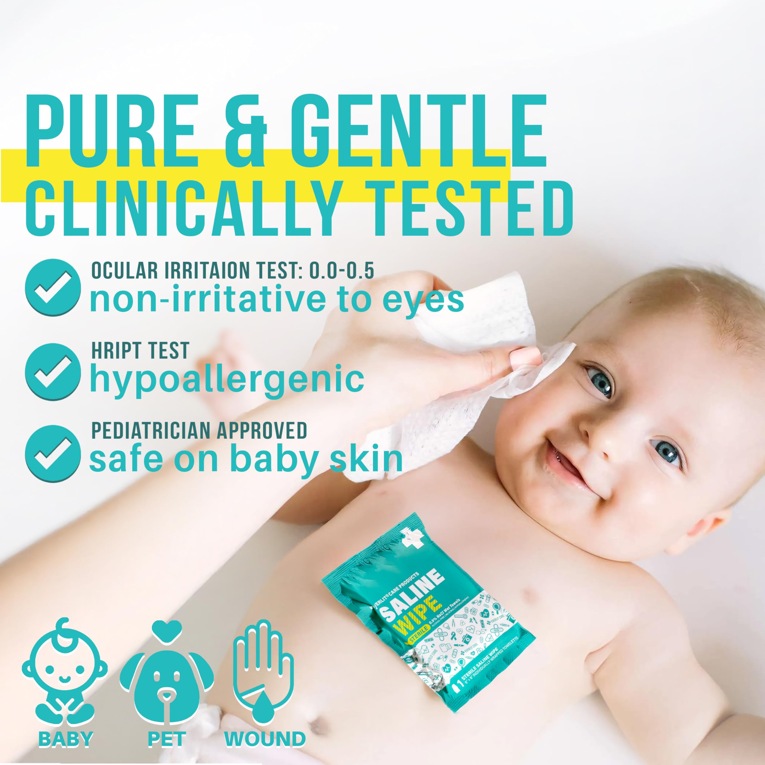 Everlit Care Saline Wipes versatile for family use on the go