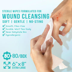 Everlit Care Saline Wipes produced in a medical grade sterile facility