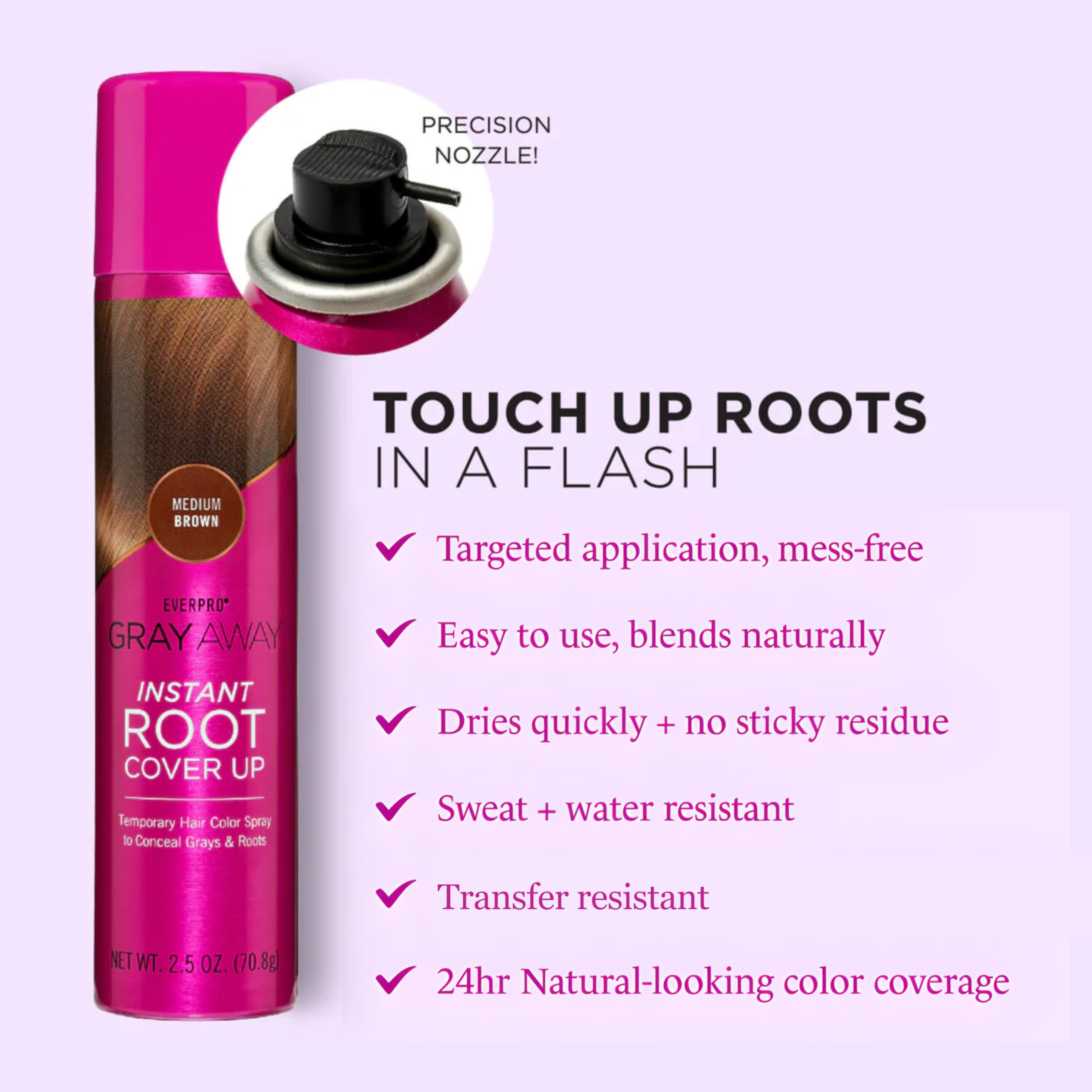 EverPRO Gray Away conceals thinning hair and gaps along the part