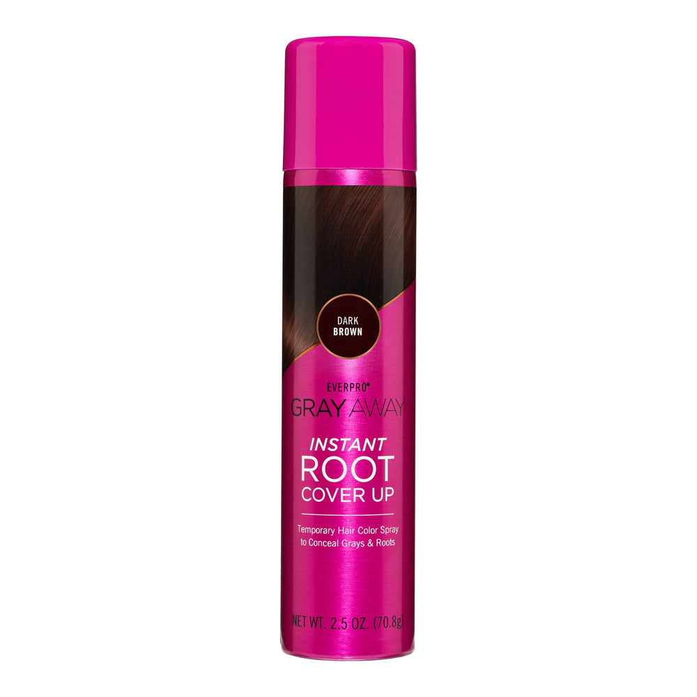 EverPRO Gray Away root cover spray in dark brown instantly conceals gray roots.