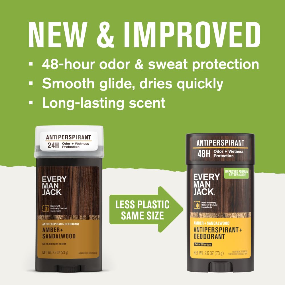 Every Man Jack 48-hour odor protection for long-lasting freshness.