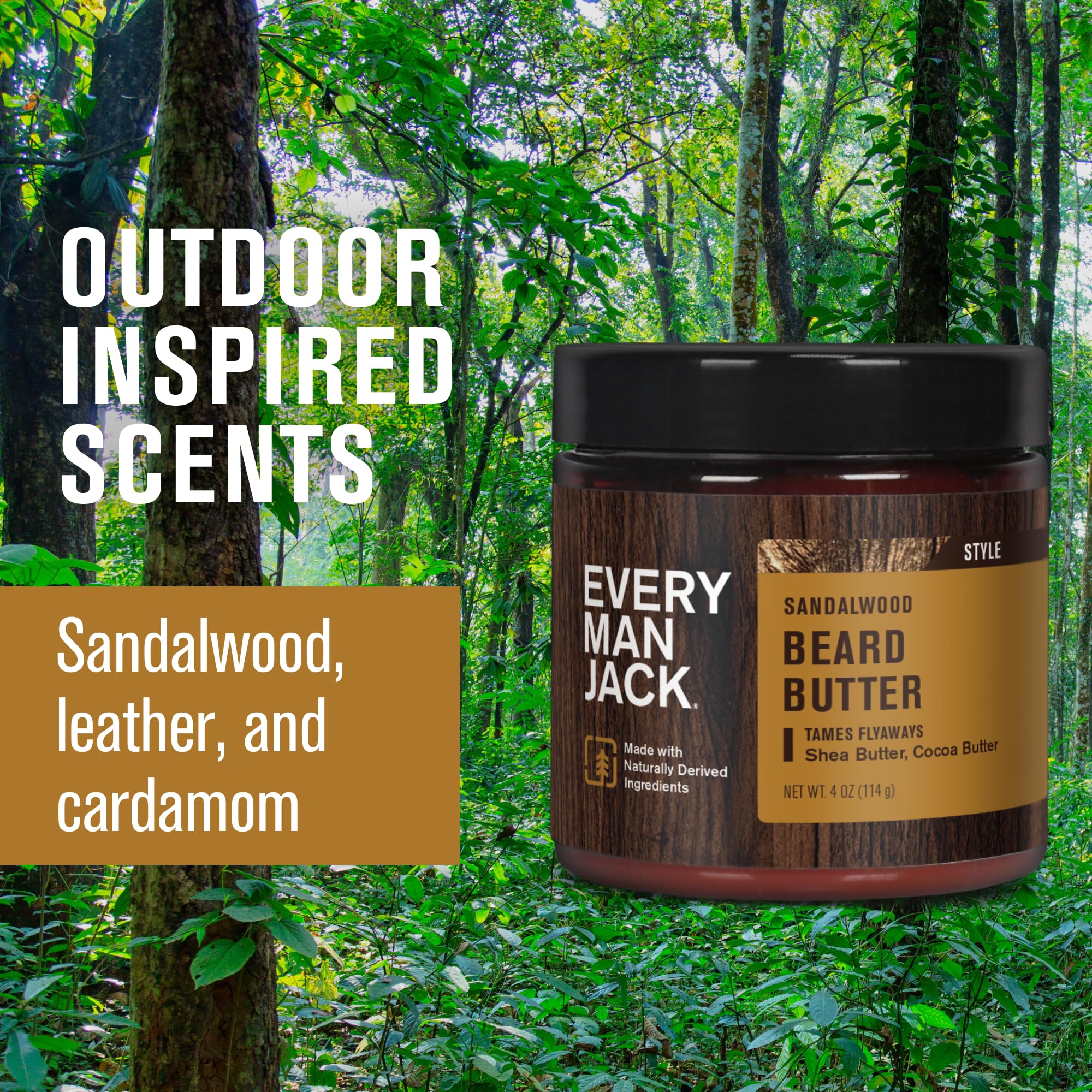 Every Man Jack beard butter texture-swatch shows silky finish and frizz control.