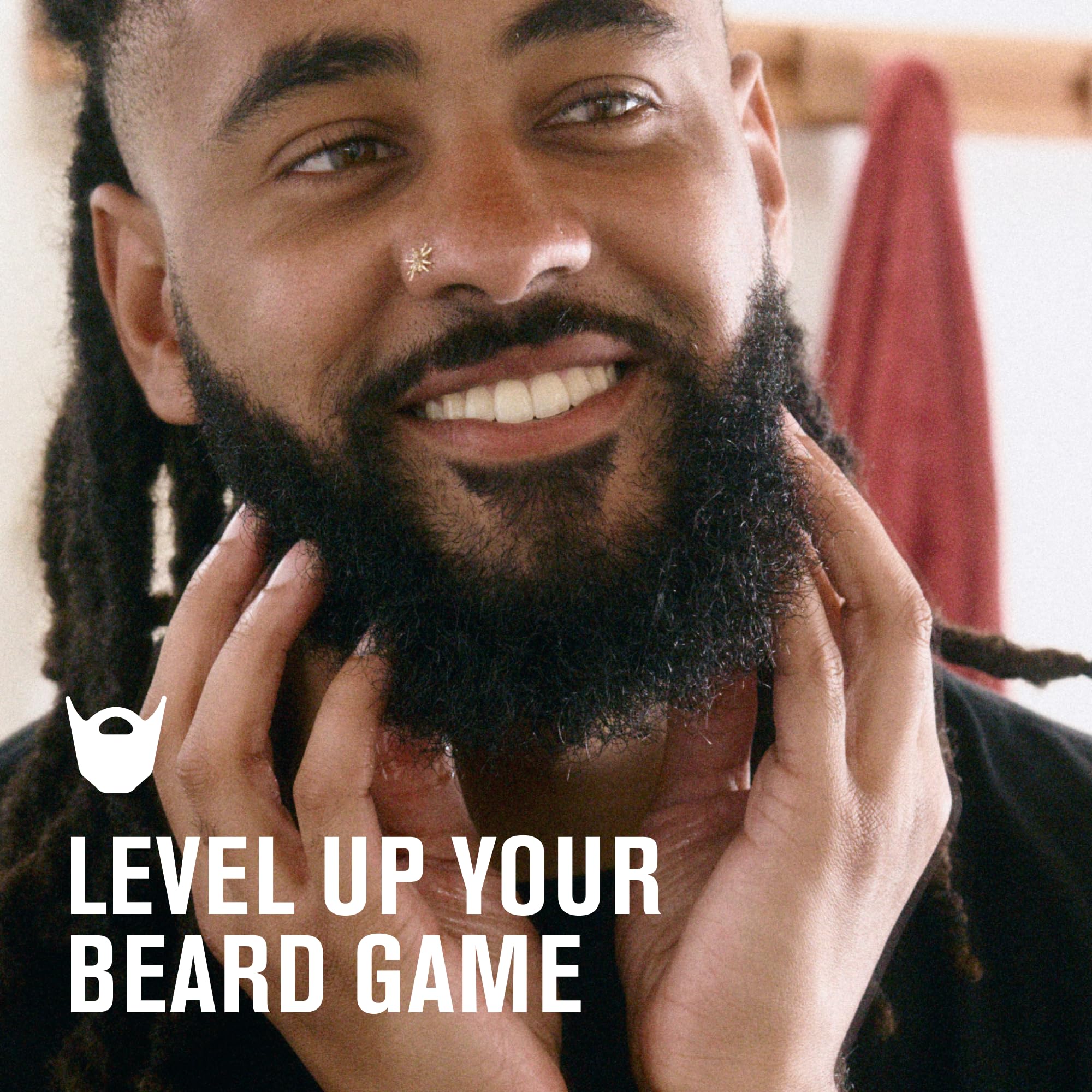 Every Man Jack beard butter tin close-up with creamy texture for frizz control.
