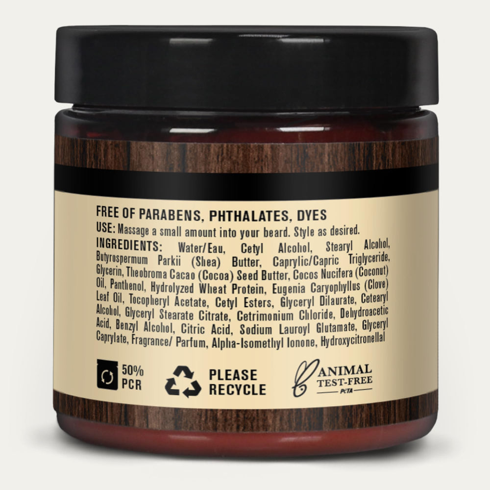 Two-pack of Every Man Jack Beard Butter Vanilla Cedar ready for daily use