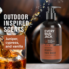 Every Man Jack Beard + Face Wash foamy lather ready for daily beard care.