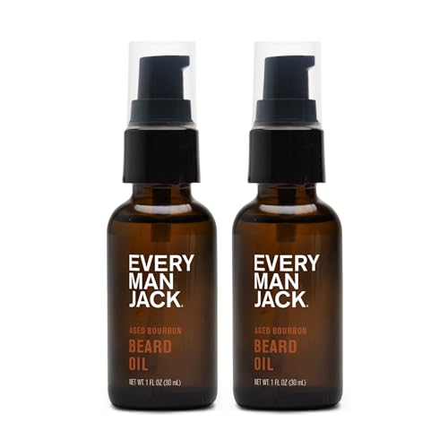 Every Man Jack aged bourbon bottle on vanity ready for quick beard refresh