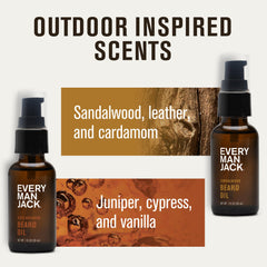Closeup of nourishing beard oil formula for skin and hair.