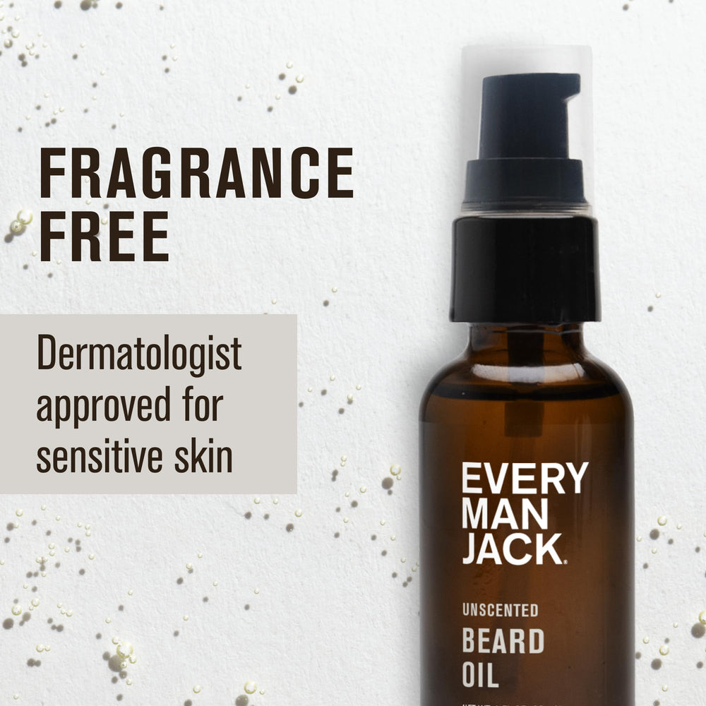 Every Man Jack beard oil ingredients: shea butter and argan oil nourish.