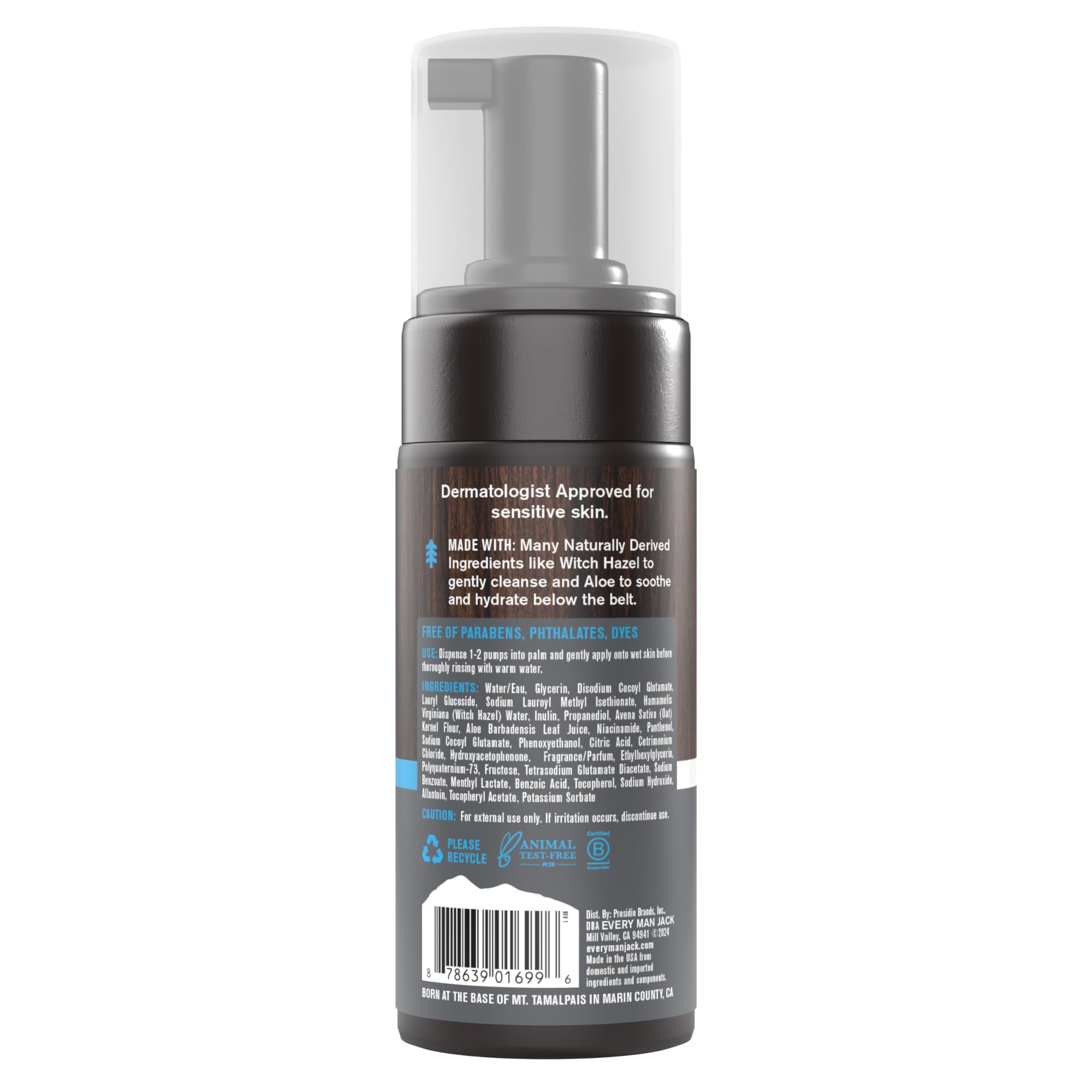 Every Man Jack below-the-belt routine bottle in clean packaging.