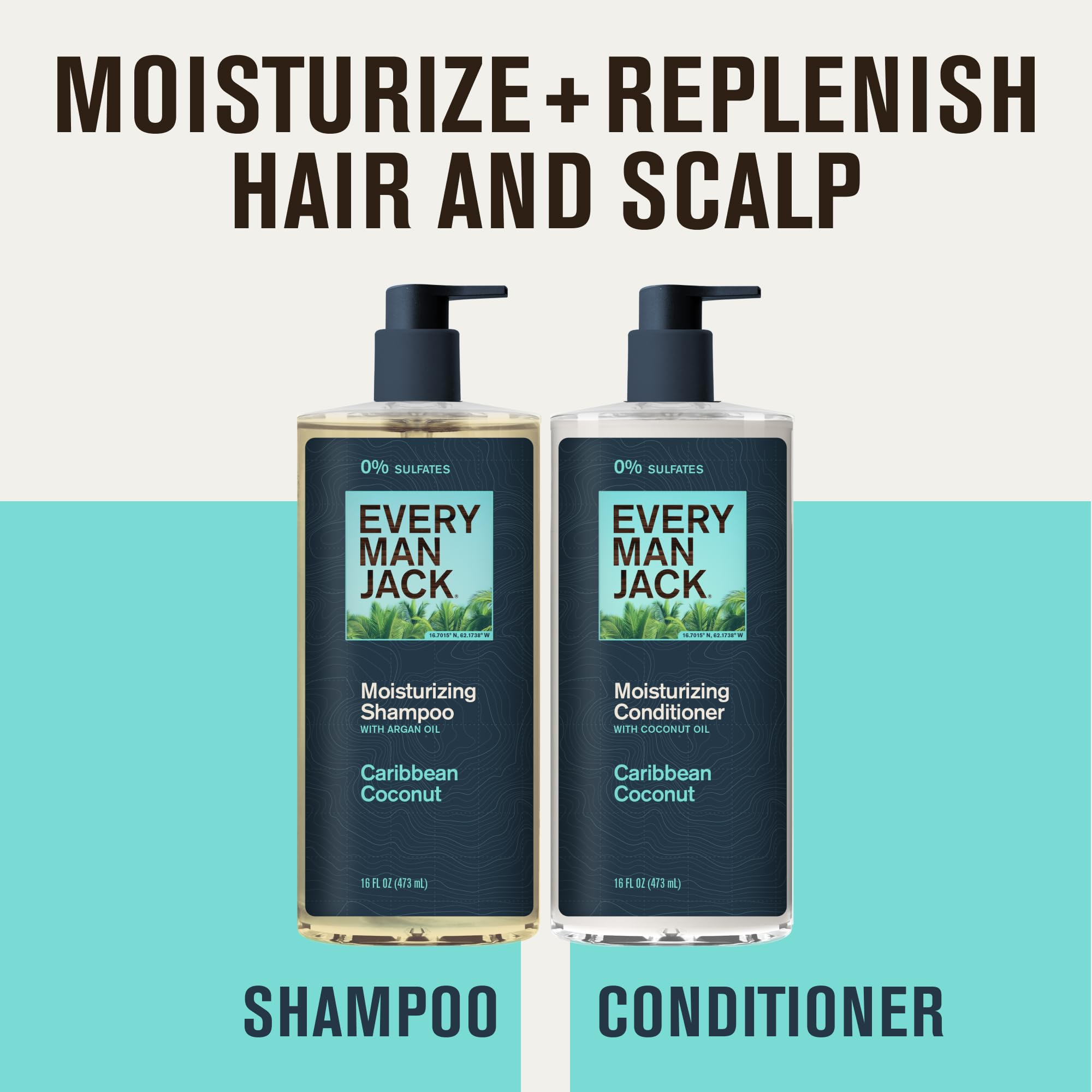 Every Man Jack Caribbean Coconut conditioner bottle adds moisture.