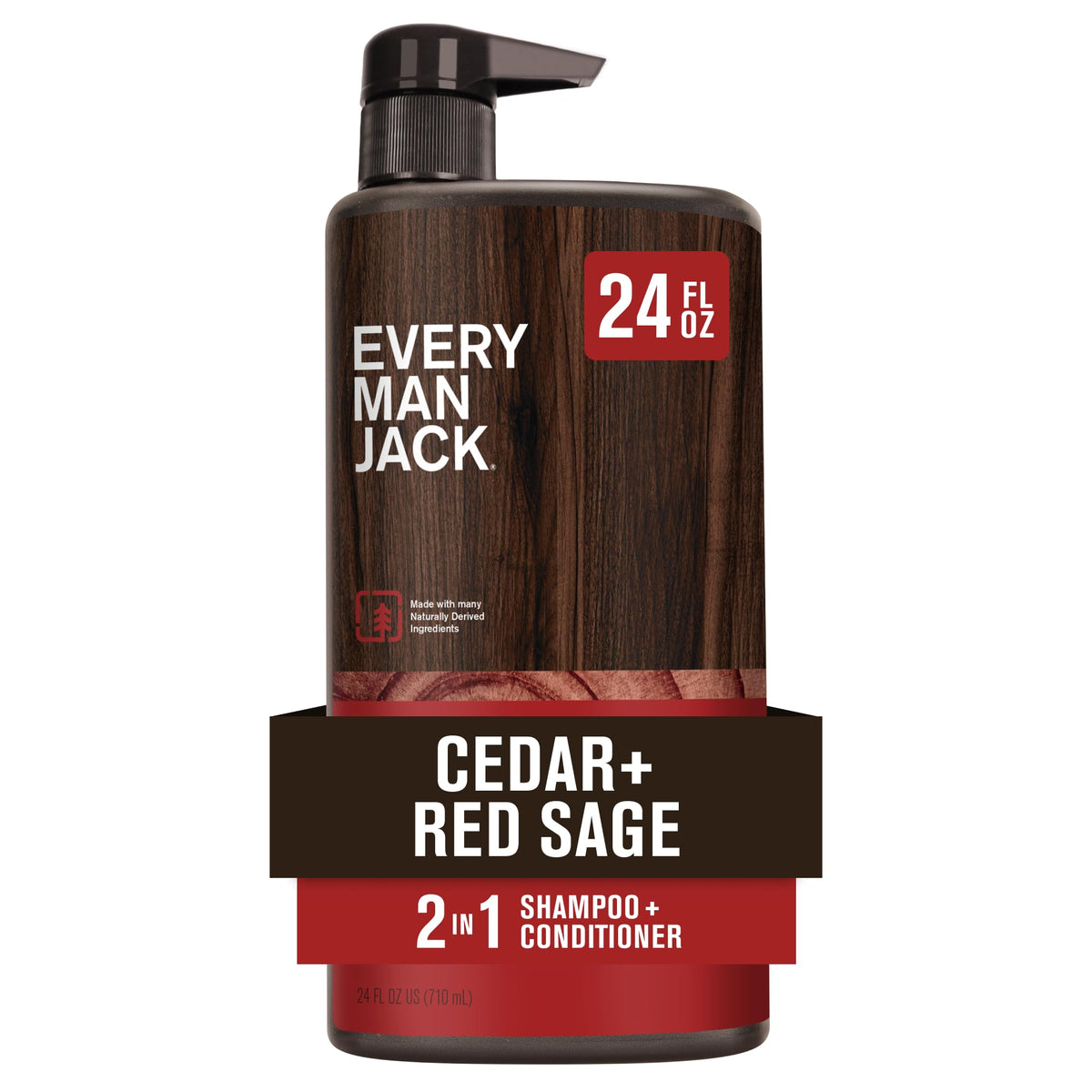 Every Man Jack Cedar and Red Sage shampoo bottle for all hair types