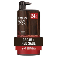 Every Man Jack Cedar and Red Sage shampoo bottle for all hair types