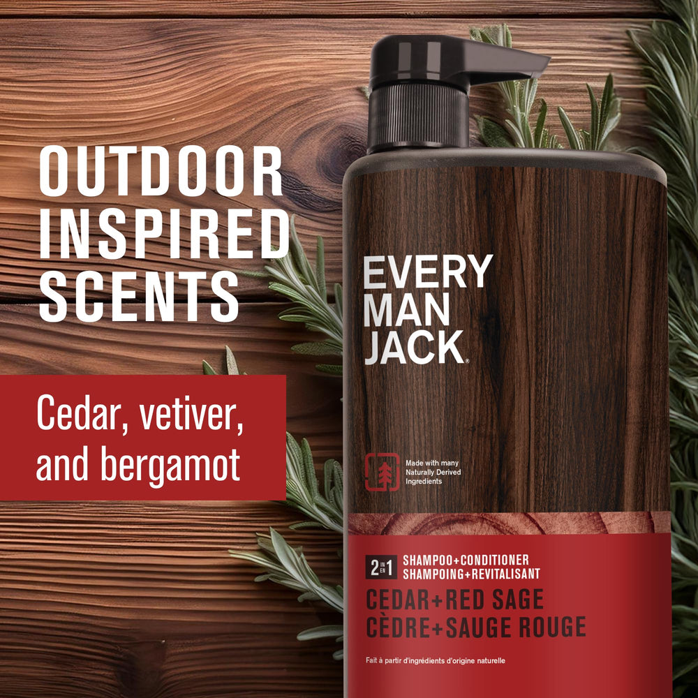 Close-up of Cedar and Red Sage label highlighting natural ingredients