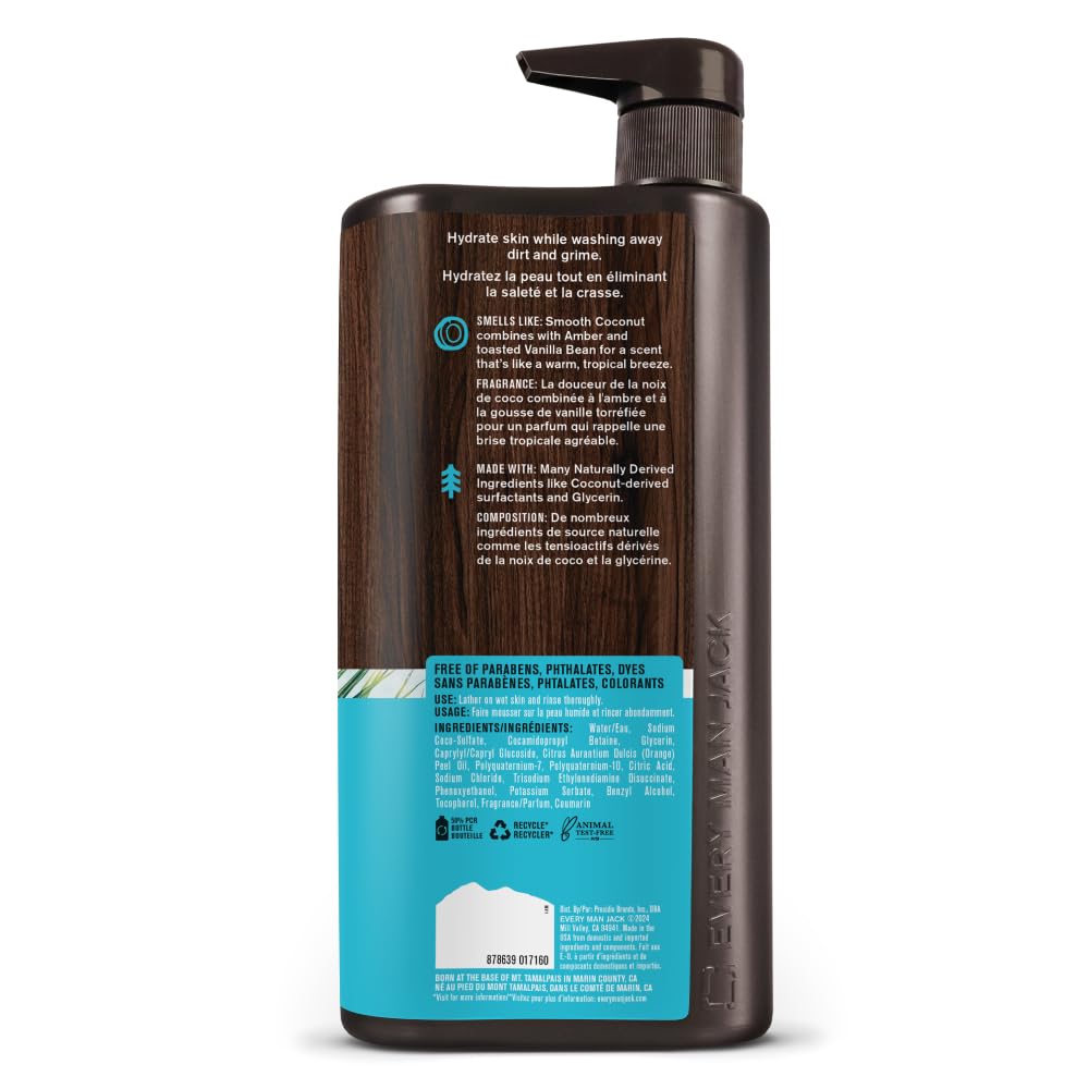Every Man Jack Coconut Driftwood Ingredients highlight naturally derived components
