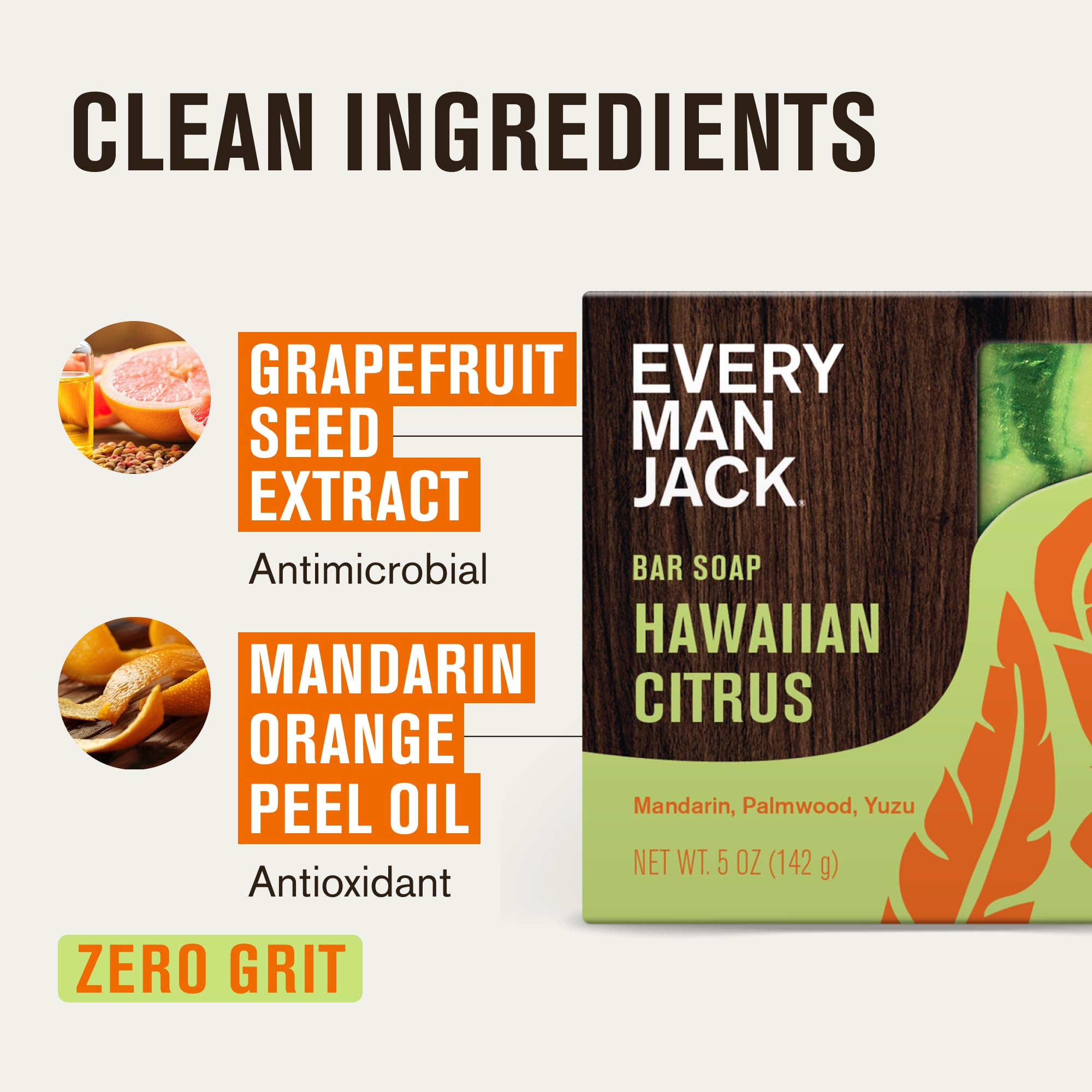 Every Man Jack Cold Plunge soap ingredients, naturally derived oils for skin comfort.