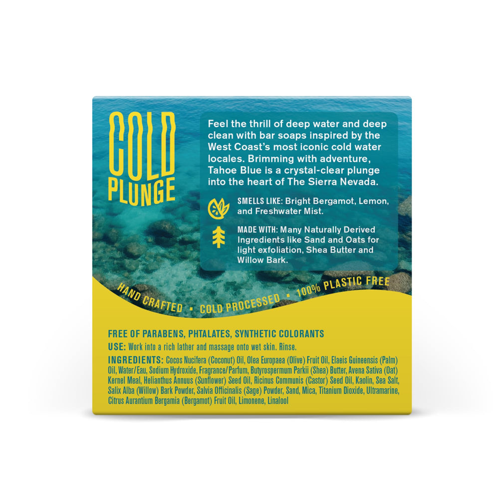 Active individual enjoys a refreshing post-workout rinse with Cold Plunge soap.