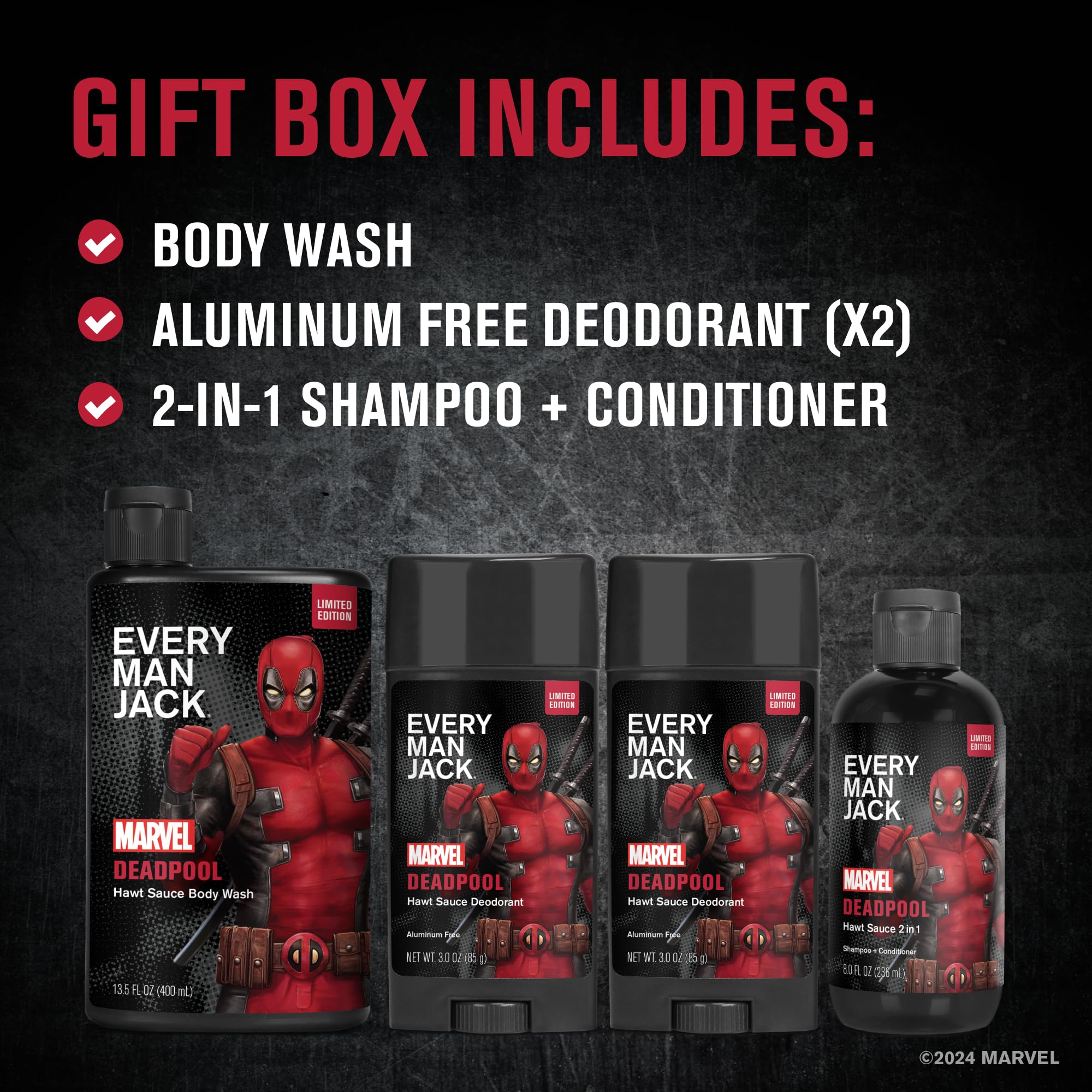 Every Man Jack Deadpool 2-in-1 shampoo-conditioner for quick hair care