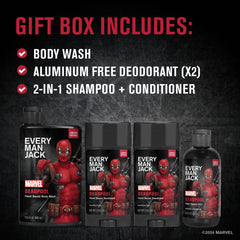 Every Man Jack Deadpool 2-in-1 shampoo-conditioner for quick hair care