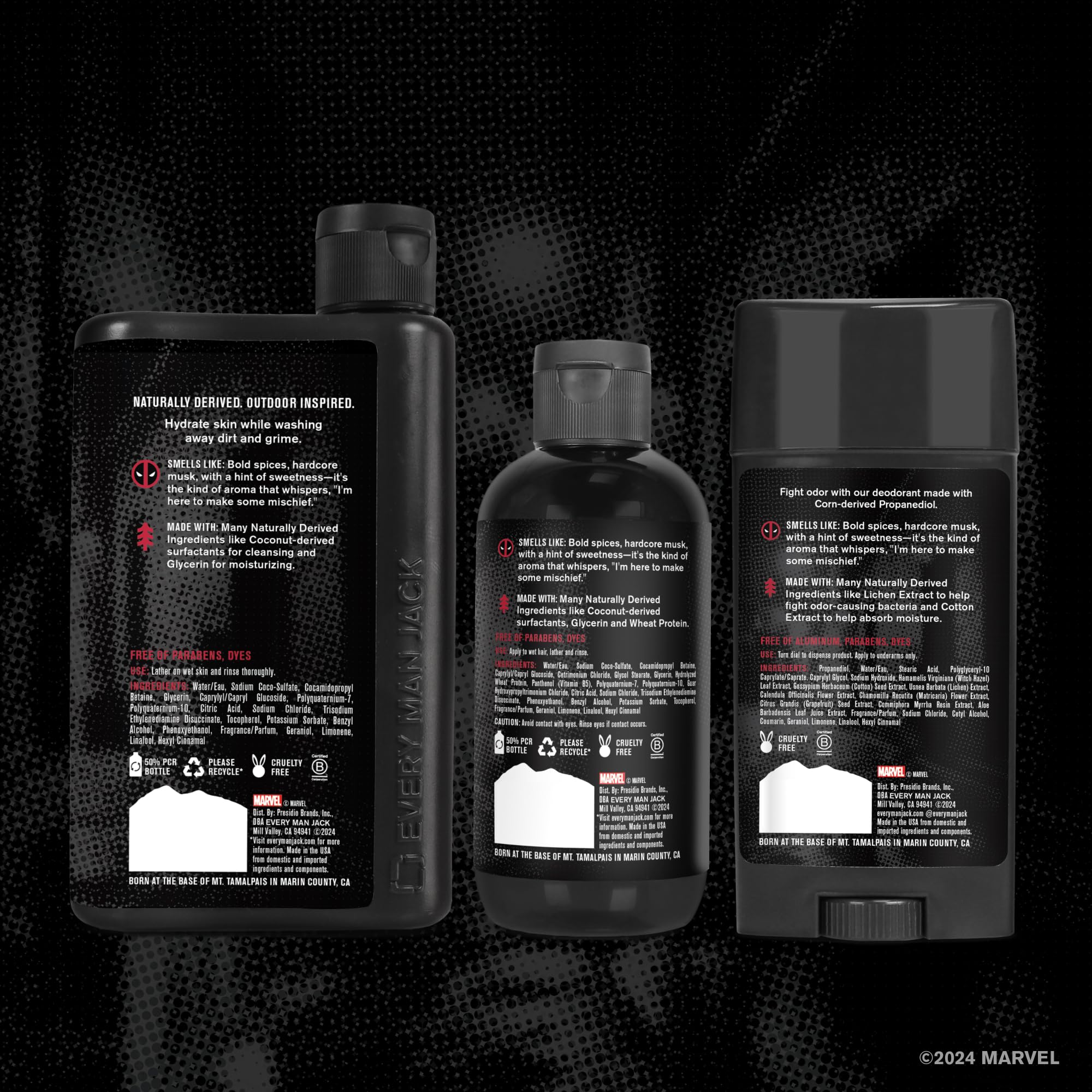 Every Man Jack Deadpool water splash hinting at refreshing shower