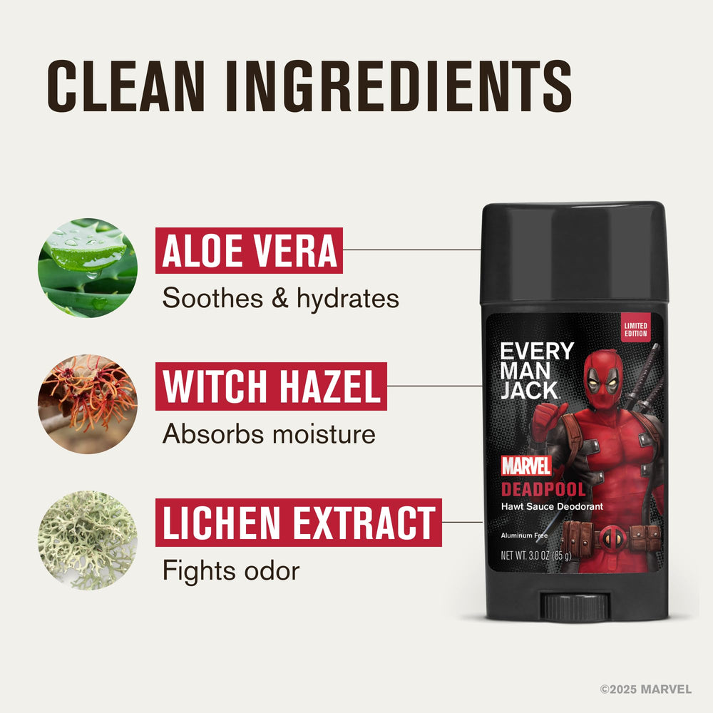 Aluminum-free formula from Every Man Jack Deadpool deodorant