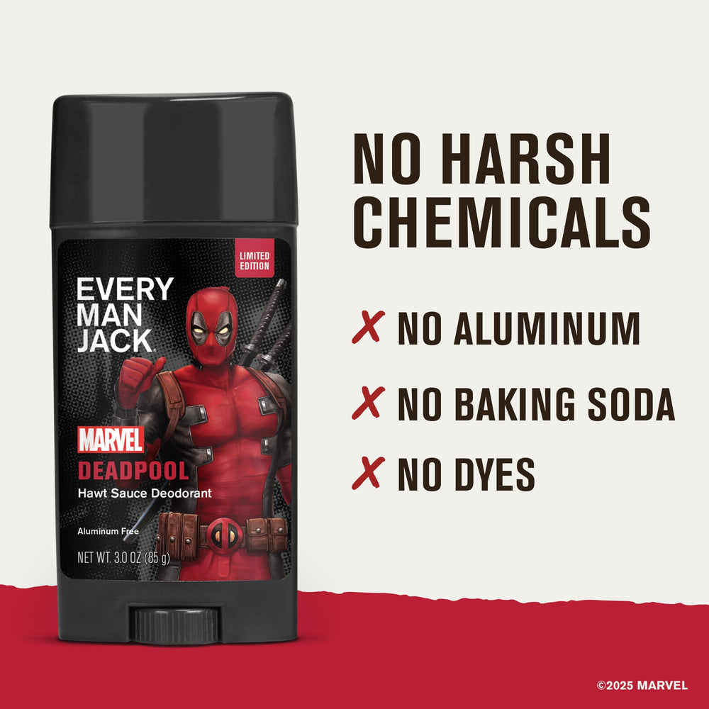 Deadpool deodorant featuring lichen extract for odor control