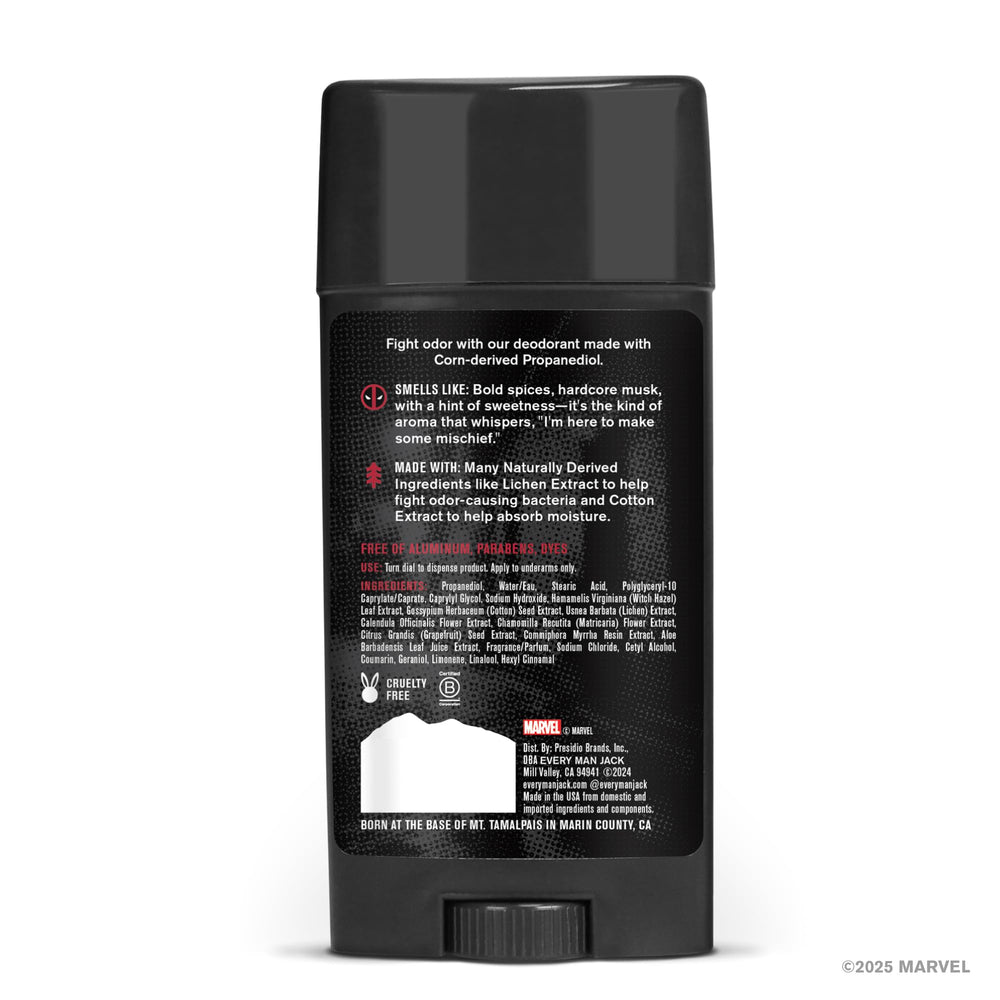 Every Man Jack Deadpool musk and spice scent close-up