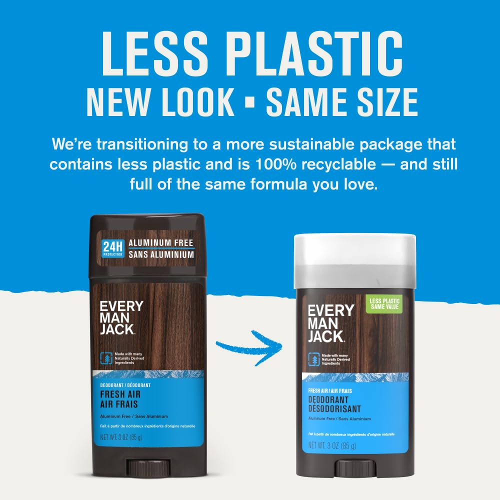 Every Man Jack Fresh Air label closeup highlighting aluminum-free formula.
