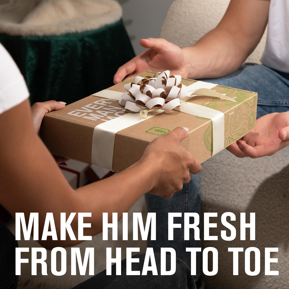 Gift set packaging showcases coconut driftwood vibe and premium USA-made branding
