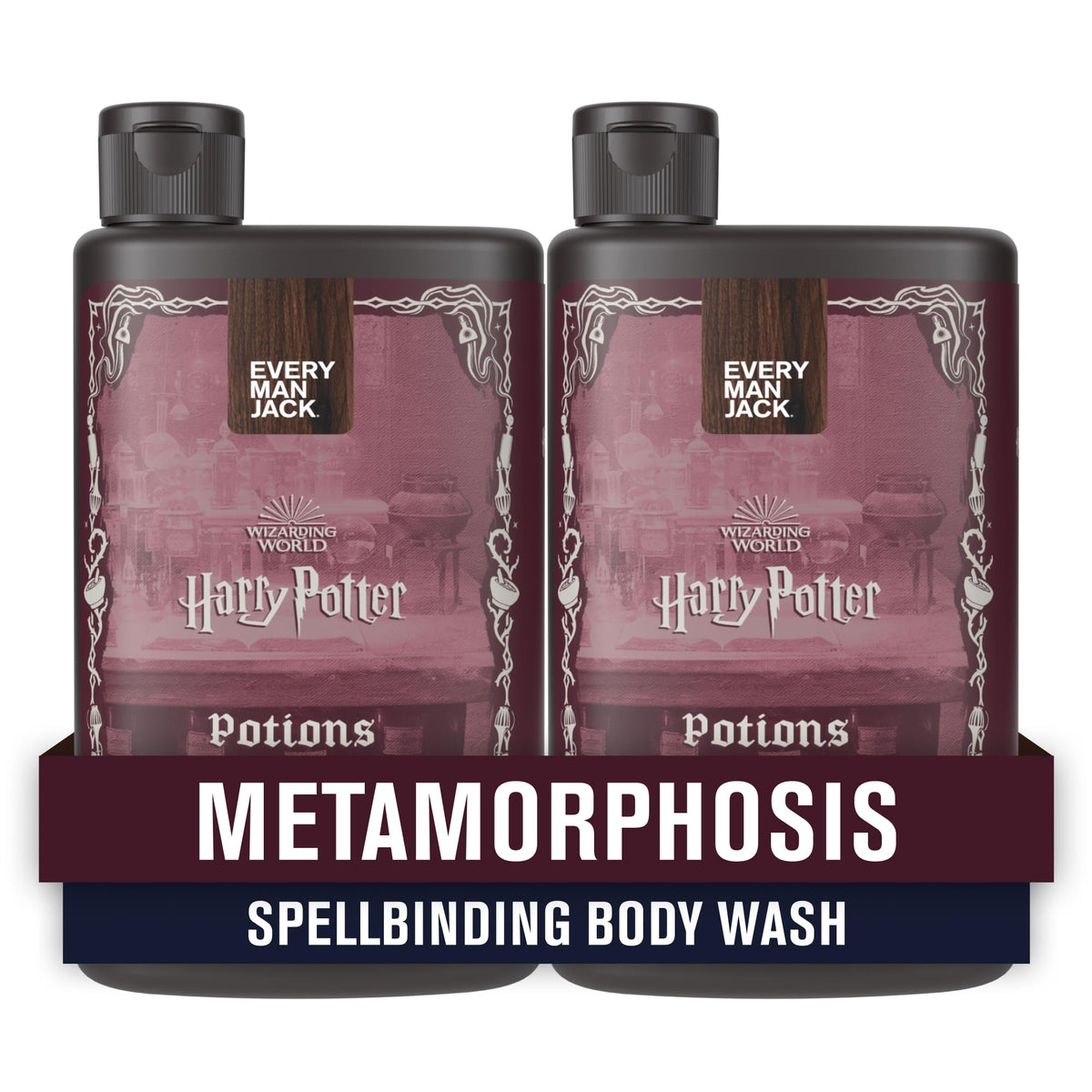 Every Man Jack Harry Potter collector body wash pack bottle for travel-ready magic