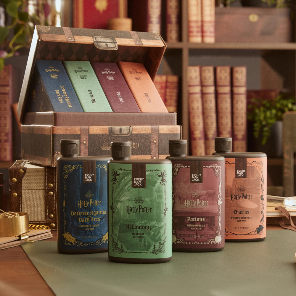 Every Man Jack Harry Potter potions bottle combines natural cleanse with glycerin.