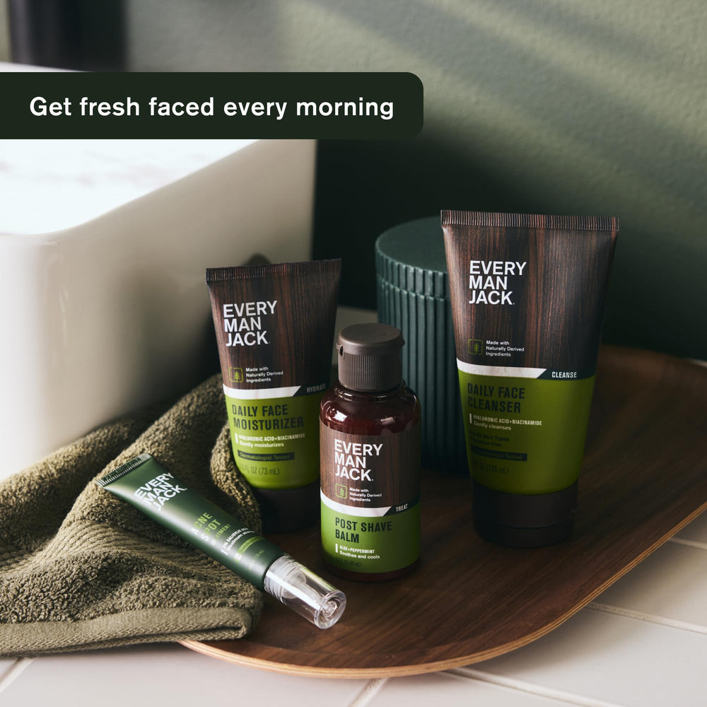 Every Man Jack Hydrating Face Wash foam-lather captures rich cleansing experience for refreshed skin.