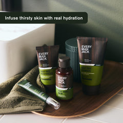 Every Man Jack Moisturizer texture close-up reveals fast-absorbing hydration.