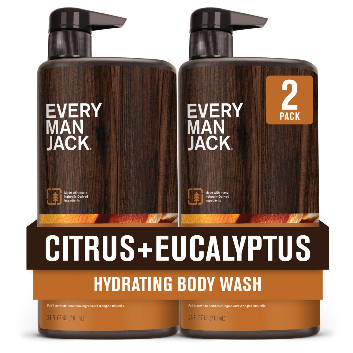 Every Man Jack Nourishing Citrus + Eucalyptus body wash bottle ready for refreshing shower