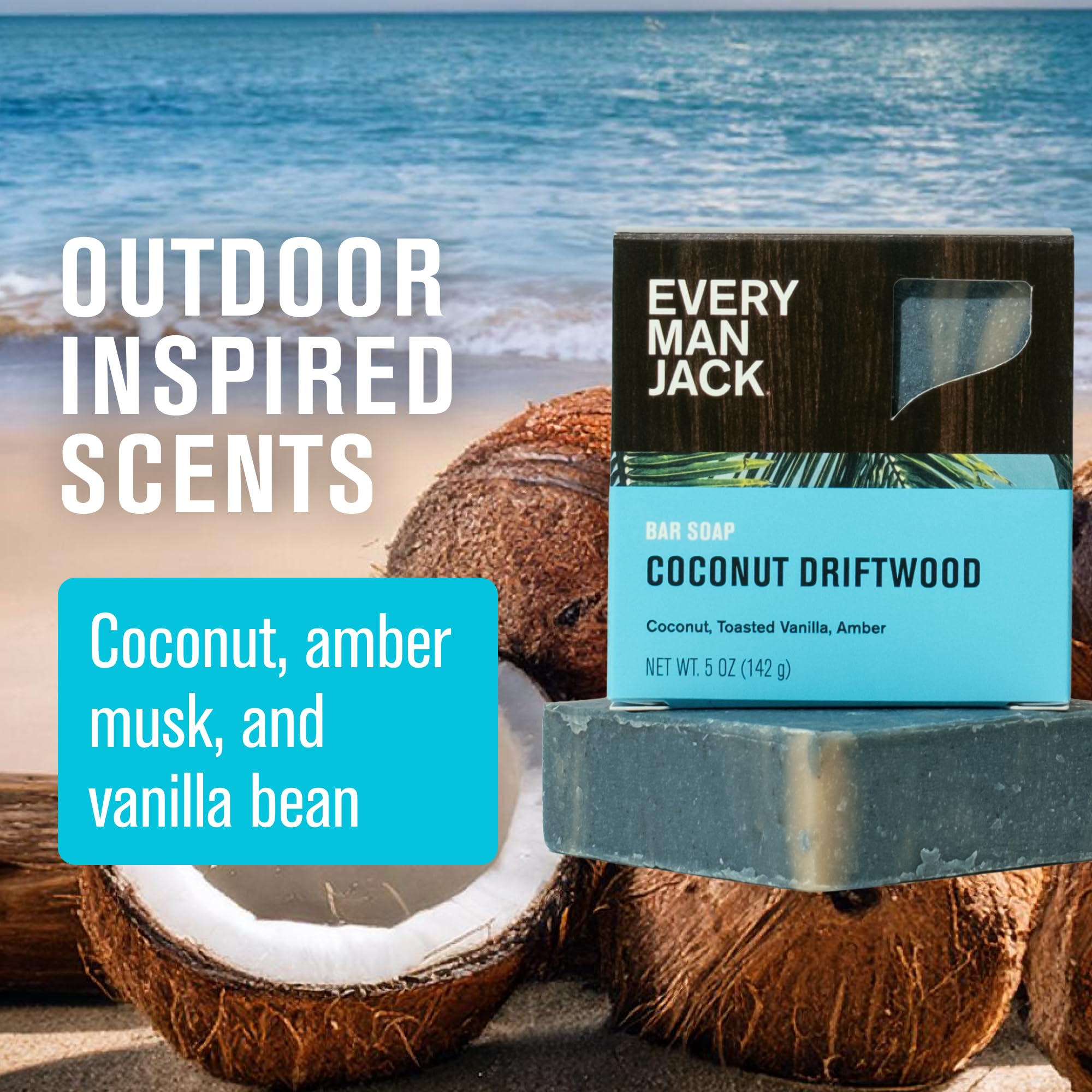 Every Man Jack nourishing oil and shea butter image highlights moisture after washing.
