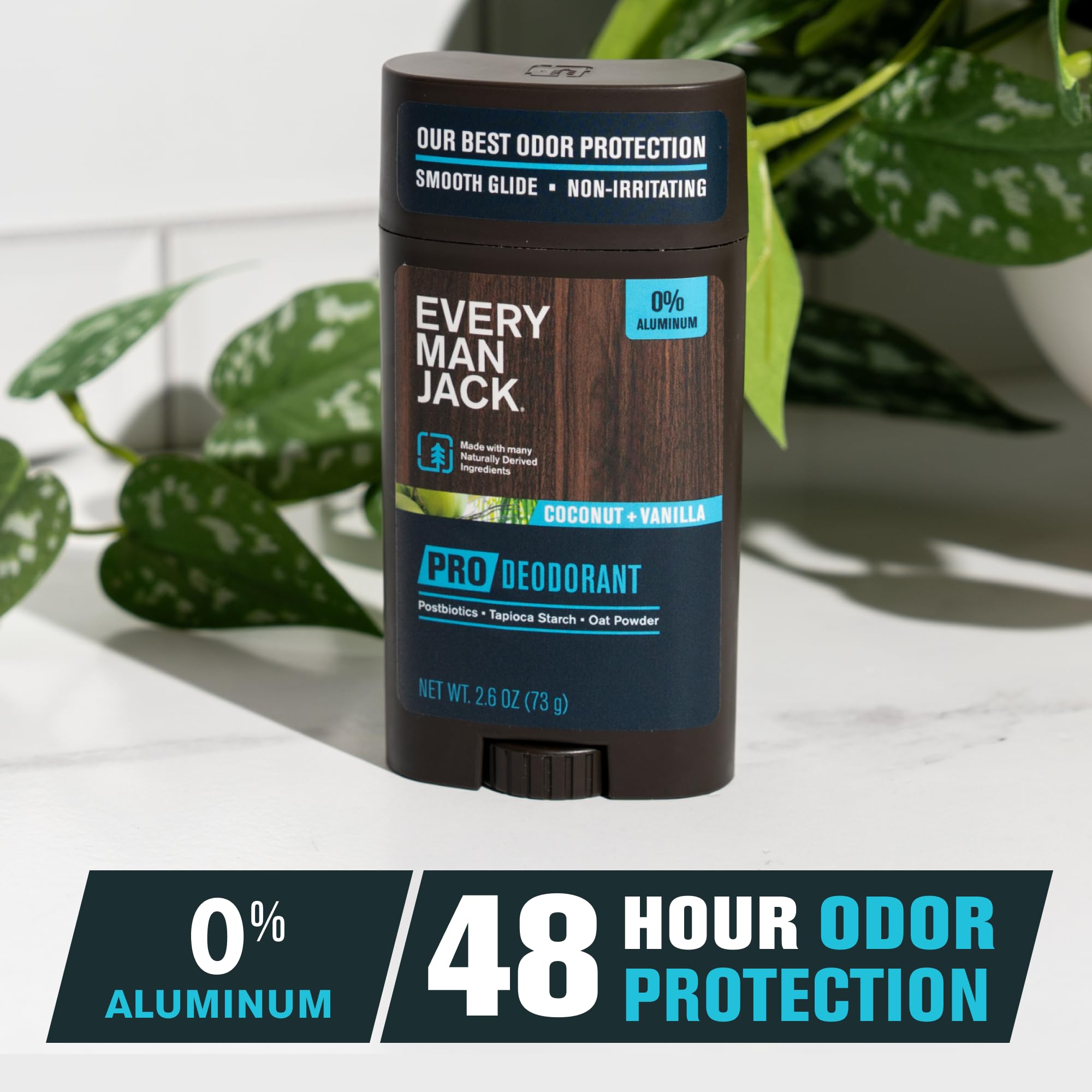 Application underarm of Every Man Jack Pro Deodorant Coconut Vanilla for smooth, comfortable use