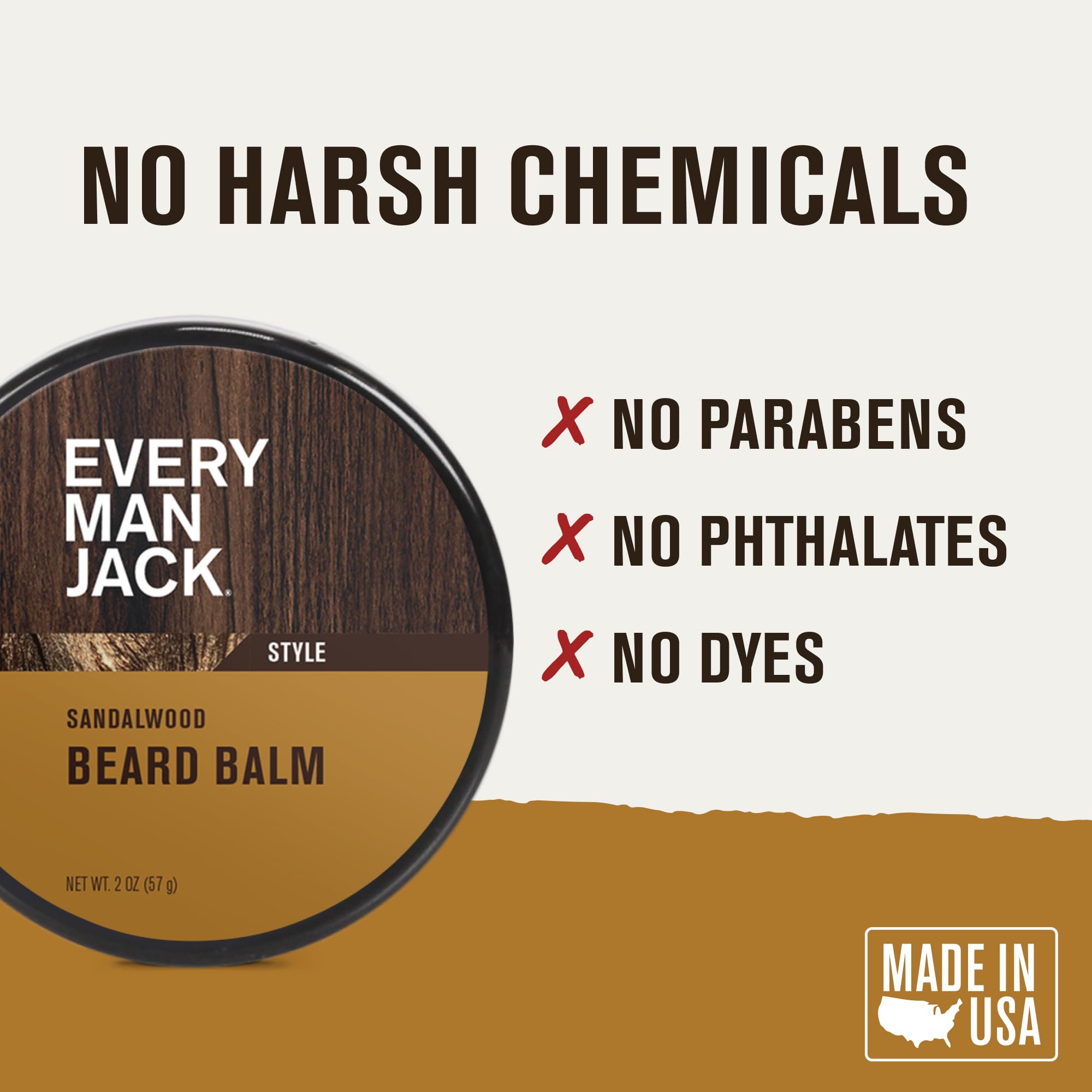 Shea butter ingredient in Every Man Jack sandalwood beard balm.