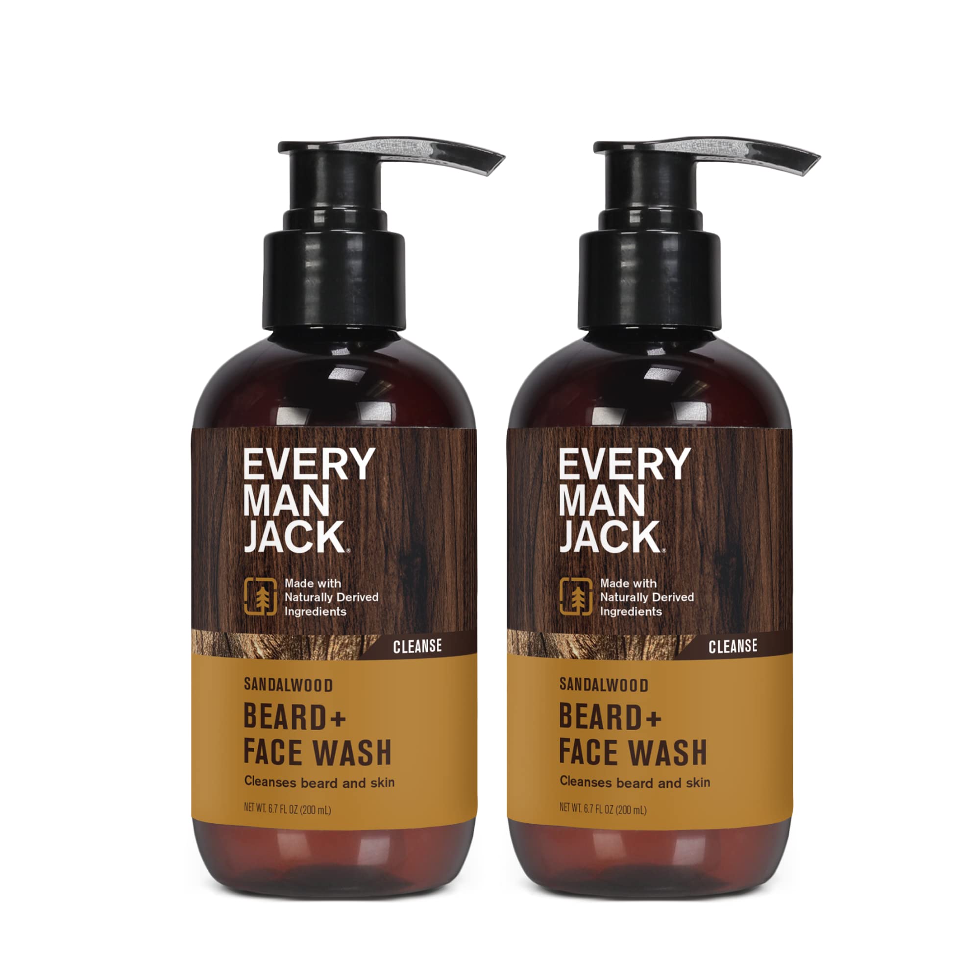 Every Man Jack Sandalwood Beard Wash comes in a convenient gift-ready two-pack.