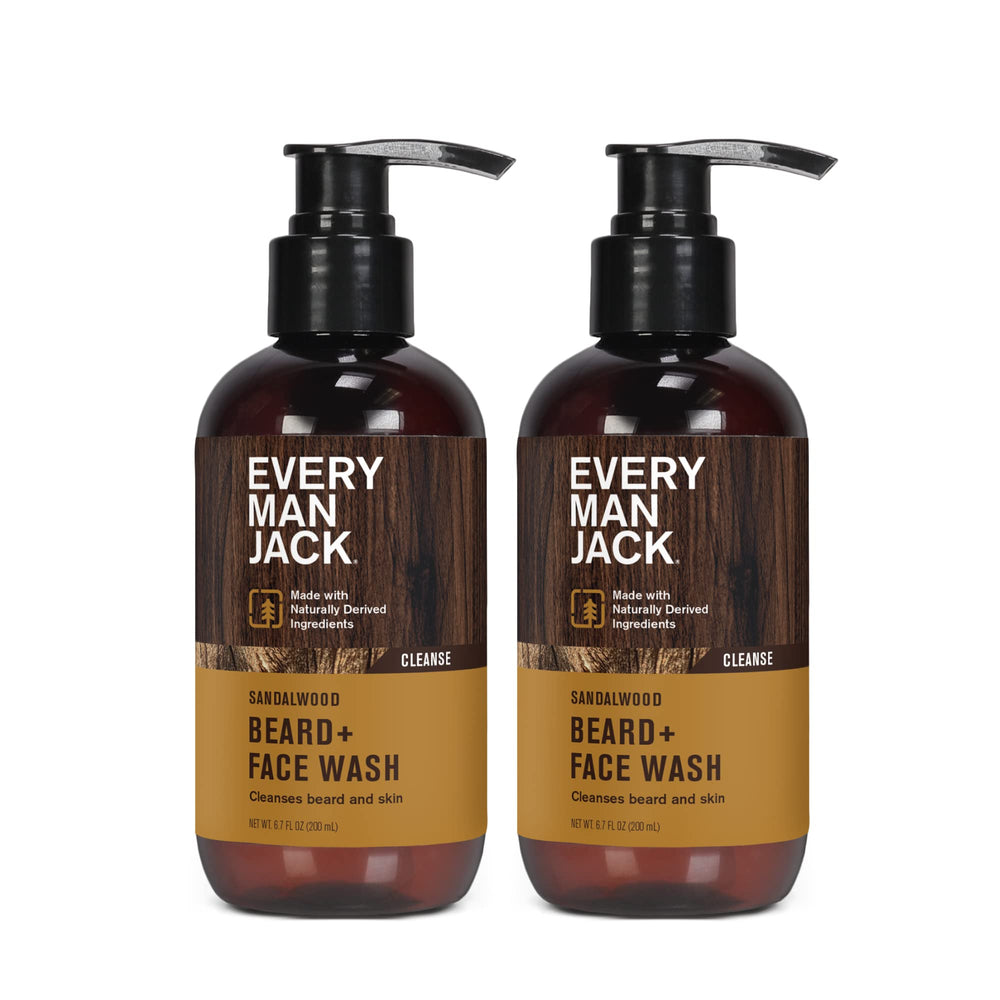 Every Man Jack Sandalwood Beard Wash comes in a convenient gift-ready two-pack.