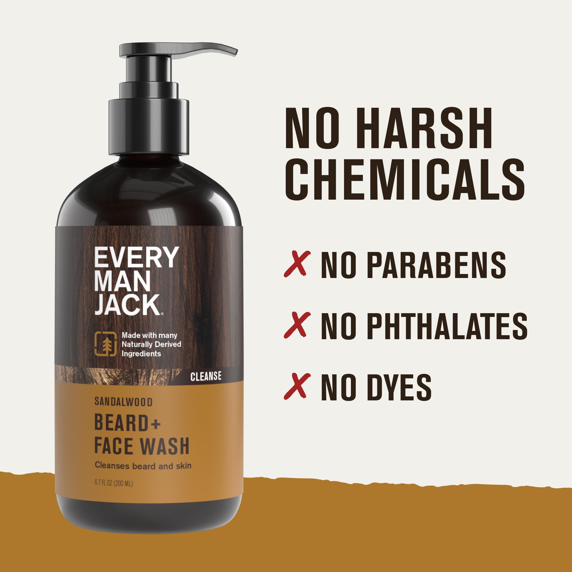Every Man Jack Sandalwood Beard Wash two-pack on display.