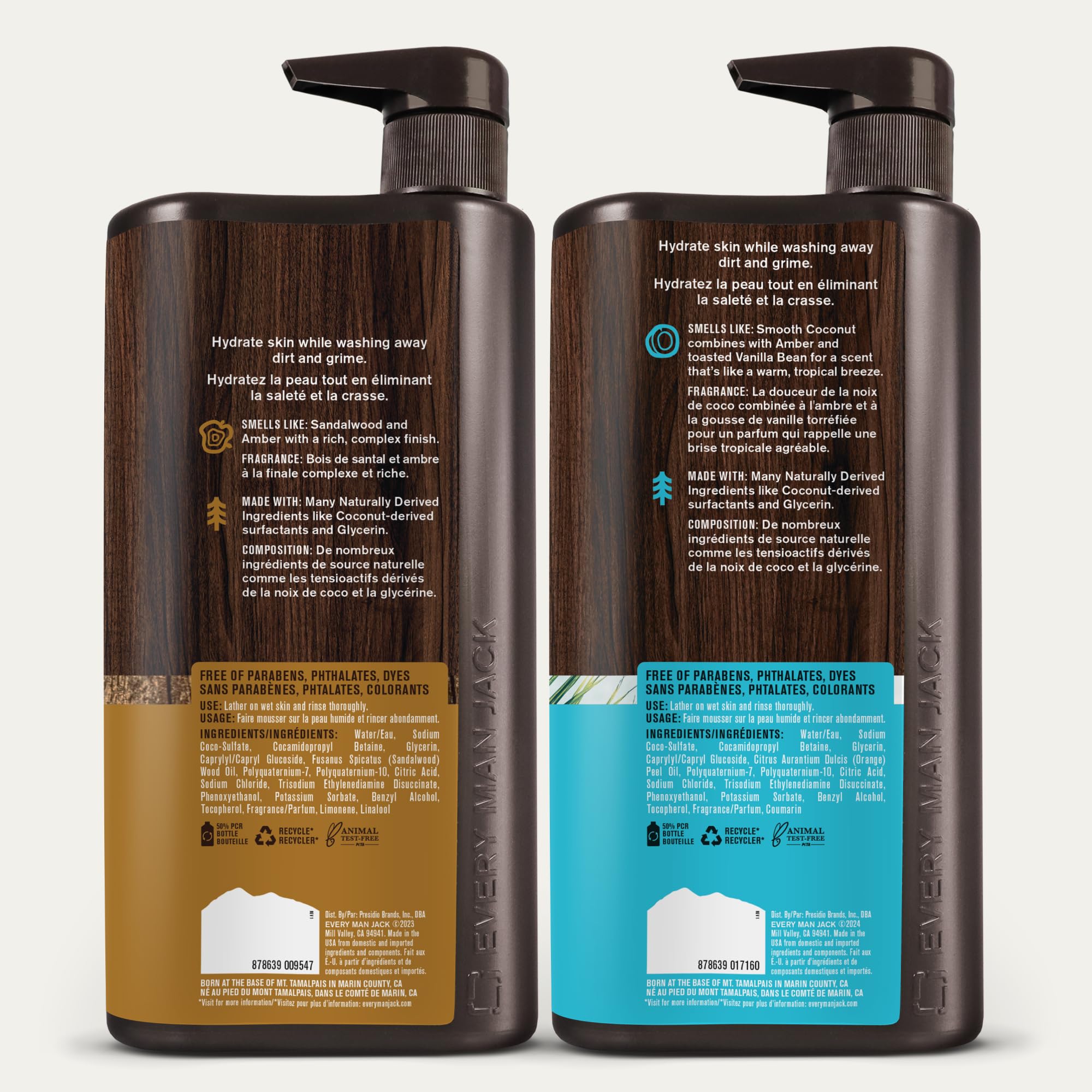 Every Man Jack scent notes blend coconut with driftwood for tropical mornings.