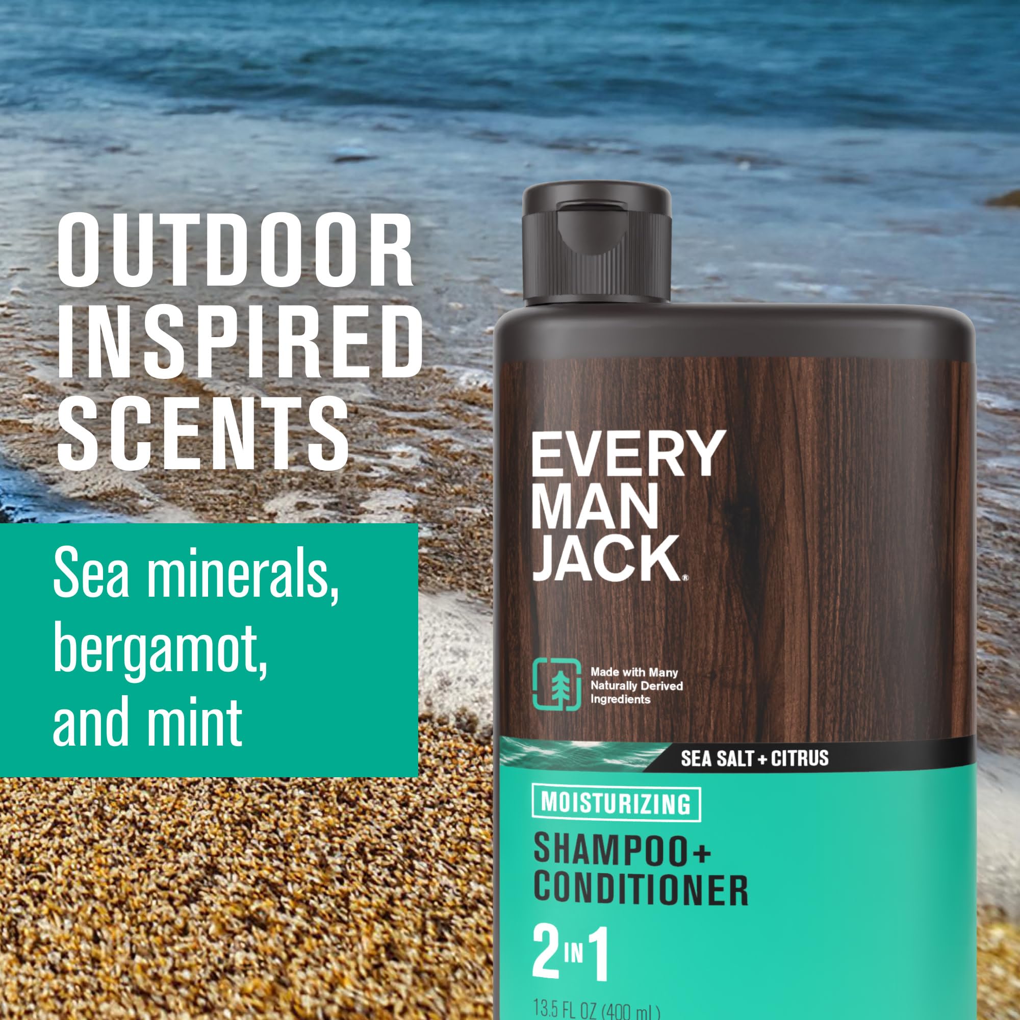 Every Man Jack Sea Salt 2in1 label back detail shows product notes.