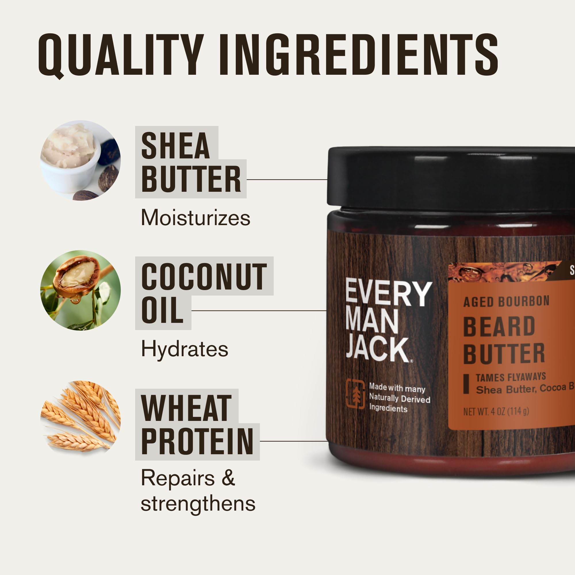 Every Man Jack shea butter closeup emphasizes rich, silky texture