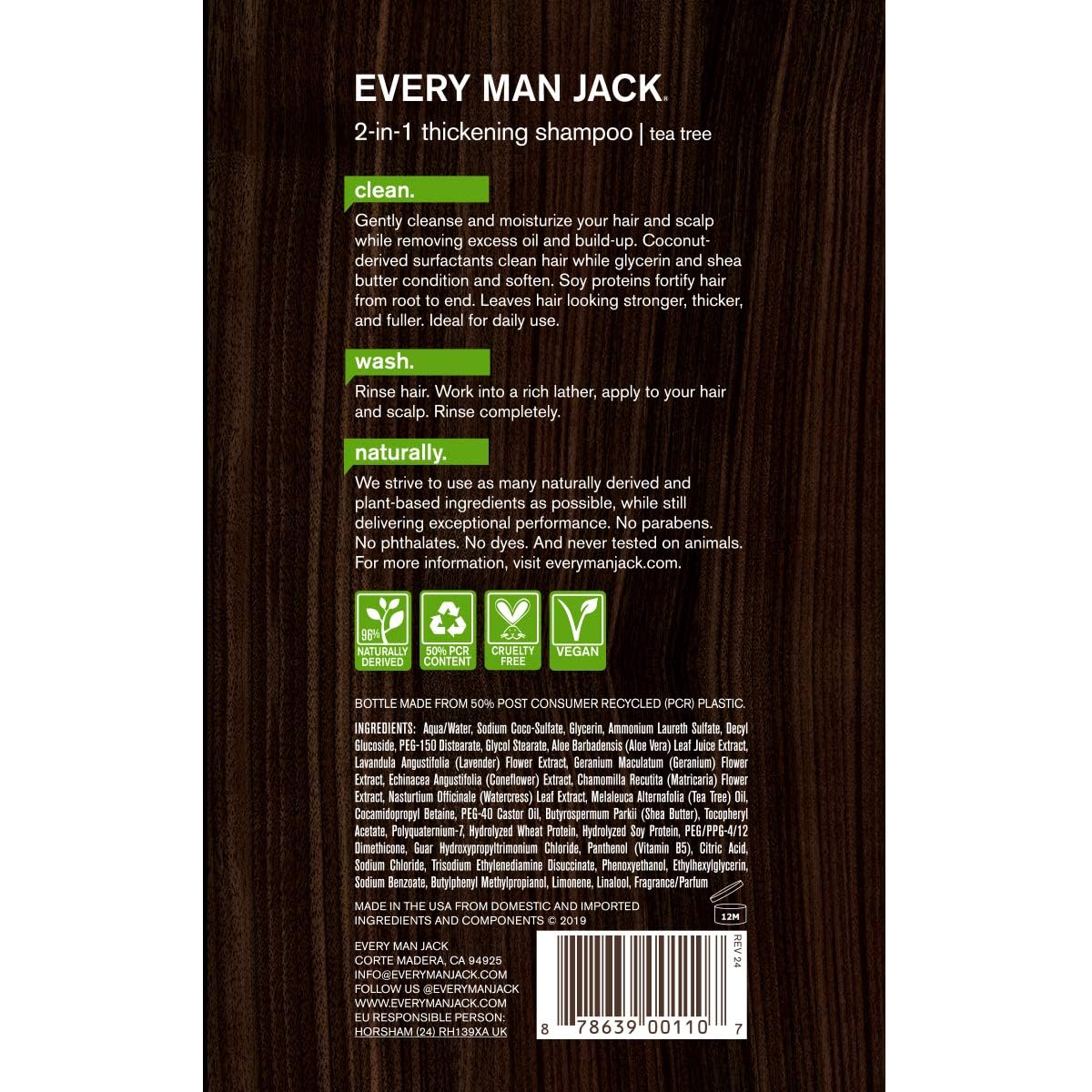 Every Man Jack shea butter hydration on hair smoothing.